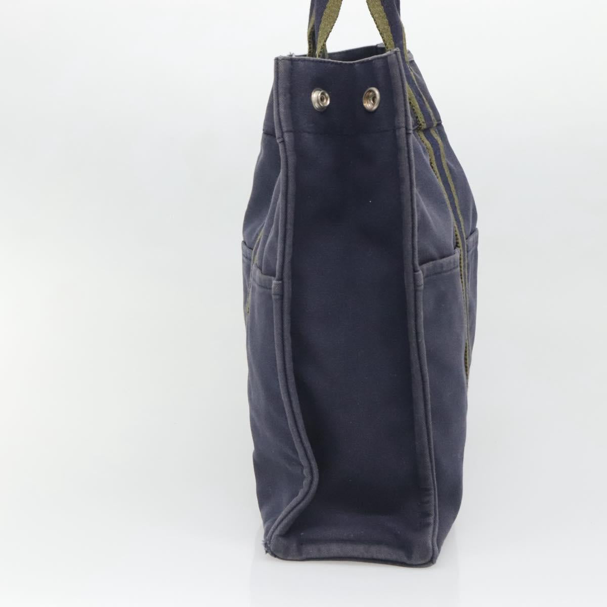 HERMES Fourre Tout MM Hand Bag Canvas Navy Auth 140478