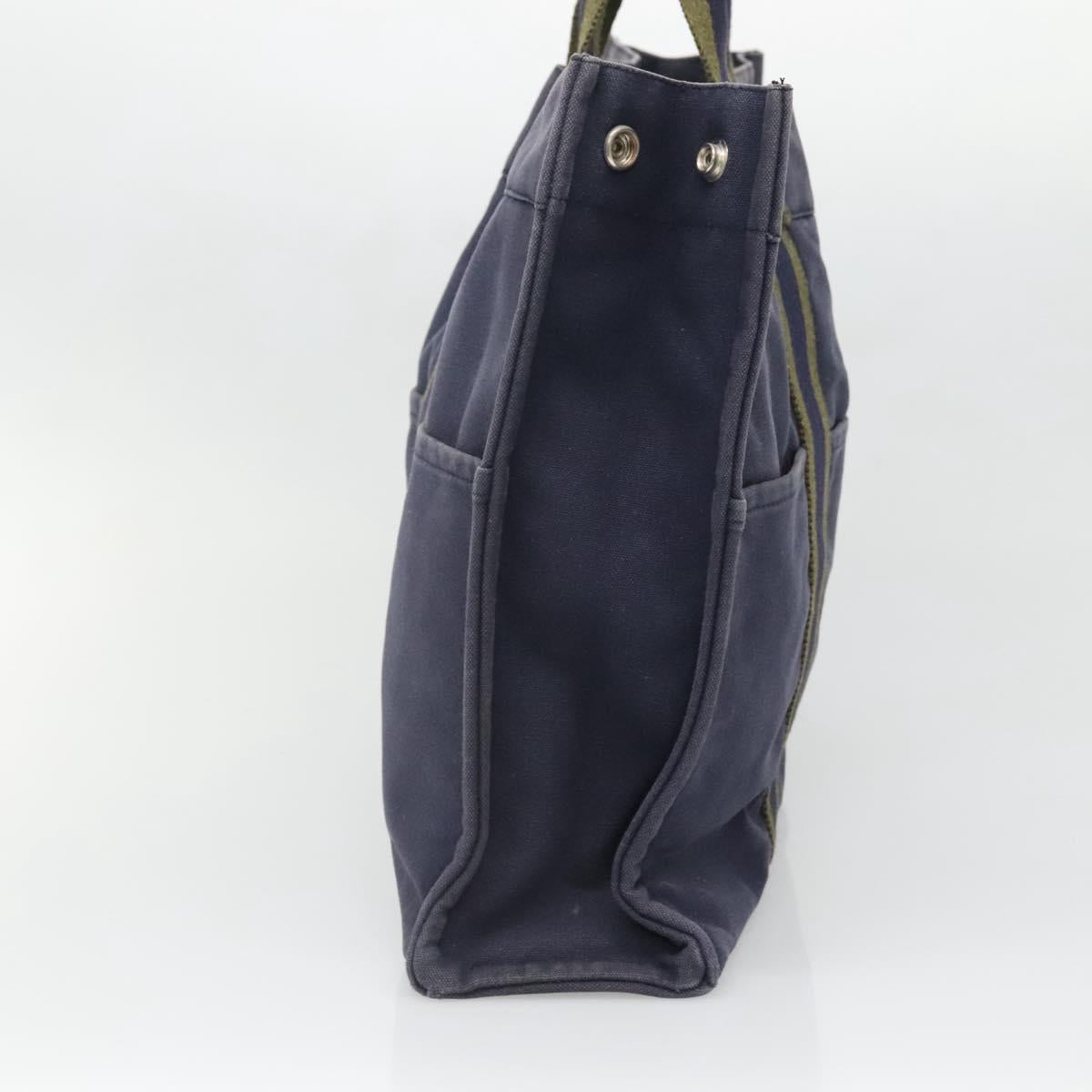 HERMES Fourre Tout MM Hand Bag Canvas Navy Auth 140478