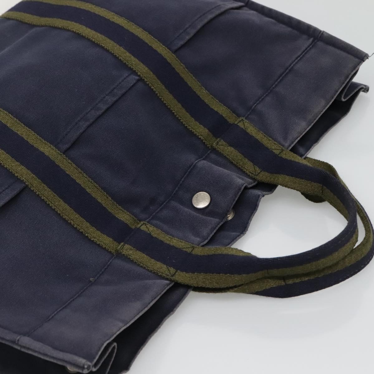 HERMES Fourre Tout MM Hand Bag Canvas Navy Auth 140478