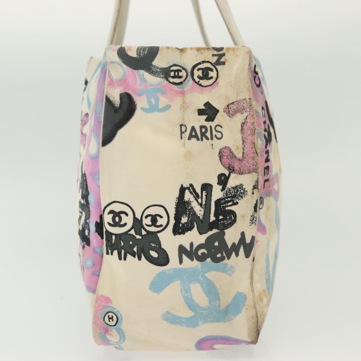 CHANEL New Travel Line Bag Canvas Hawaii Limited White Silver CC Auth 140490