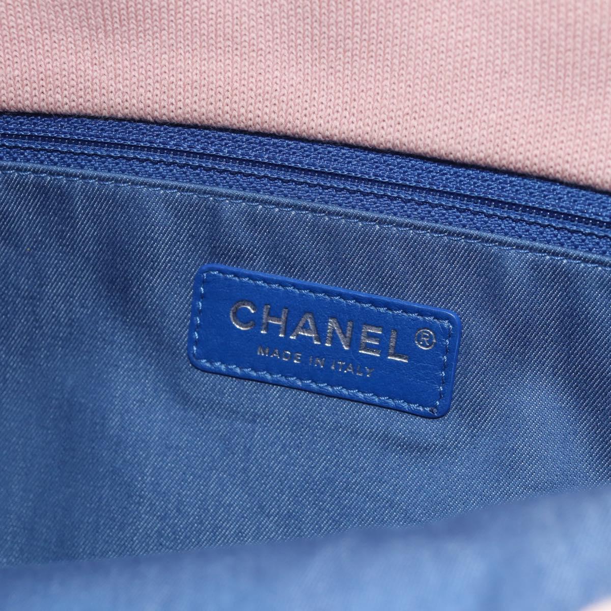 CHANEL Matelasse Chain Bag Knitted Fabrics 2way Pink Silver CC Auth 140495M