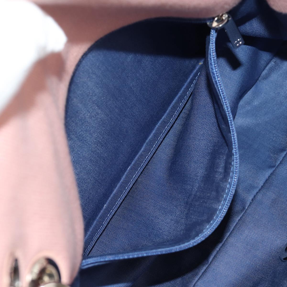 CHANEL Matelasse Chain Bag Knitted Fabrics 2way Pink Silver CC Auth 140495M