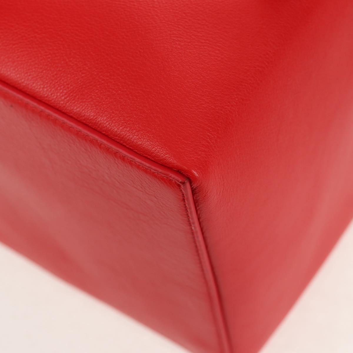 BALENCIAGA 4X4 Hand Bag Leather 2way Red Silver 748197 Auth 140502M