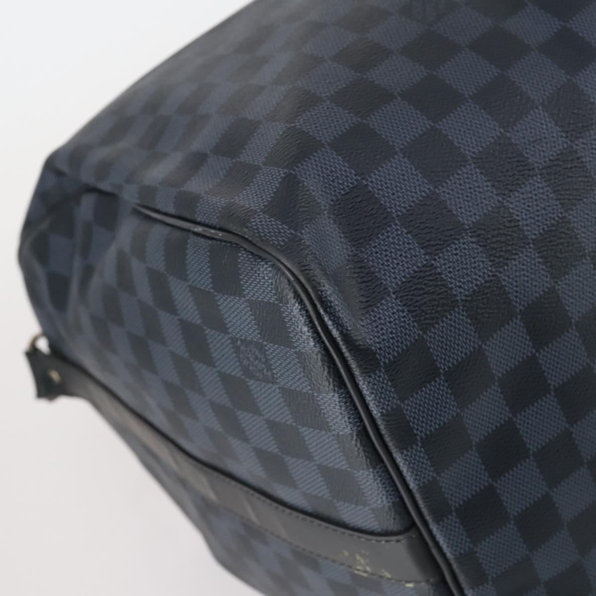 LOUIS VUITTON Damier Cobalt Keepall Bandouliere 55 Boston Bag N41356 Auth 140505