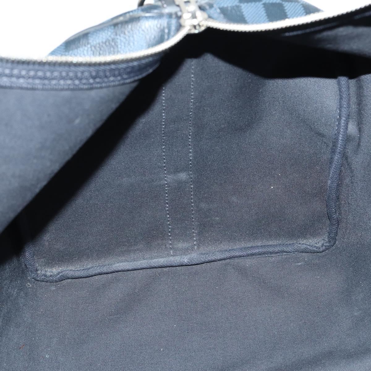 LOUIS VUITTON Damier Cobalt Keepall Bandouliere 55 Boston Bag N41356 Auth 140505