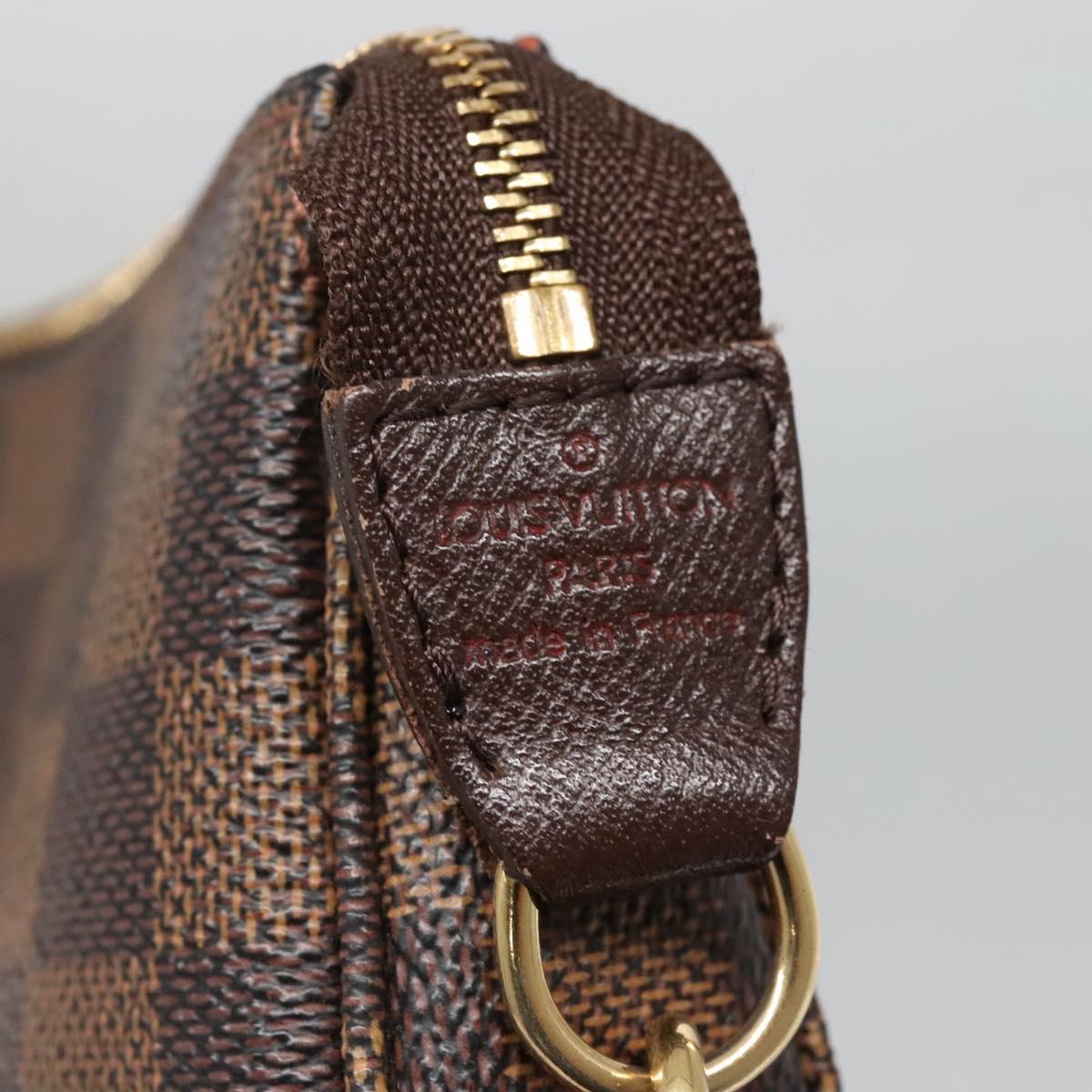 LOUIS VUITTON Damier Ebene Mini Pochette Accessoires Pouch N58009 LV Auth 140513