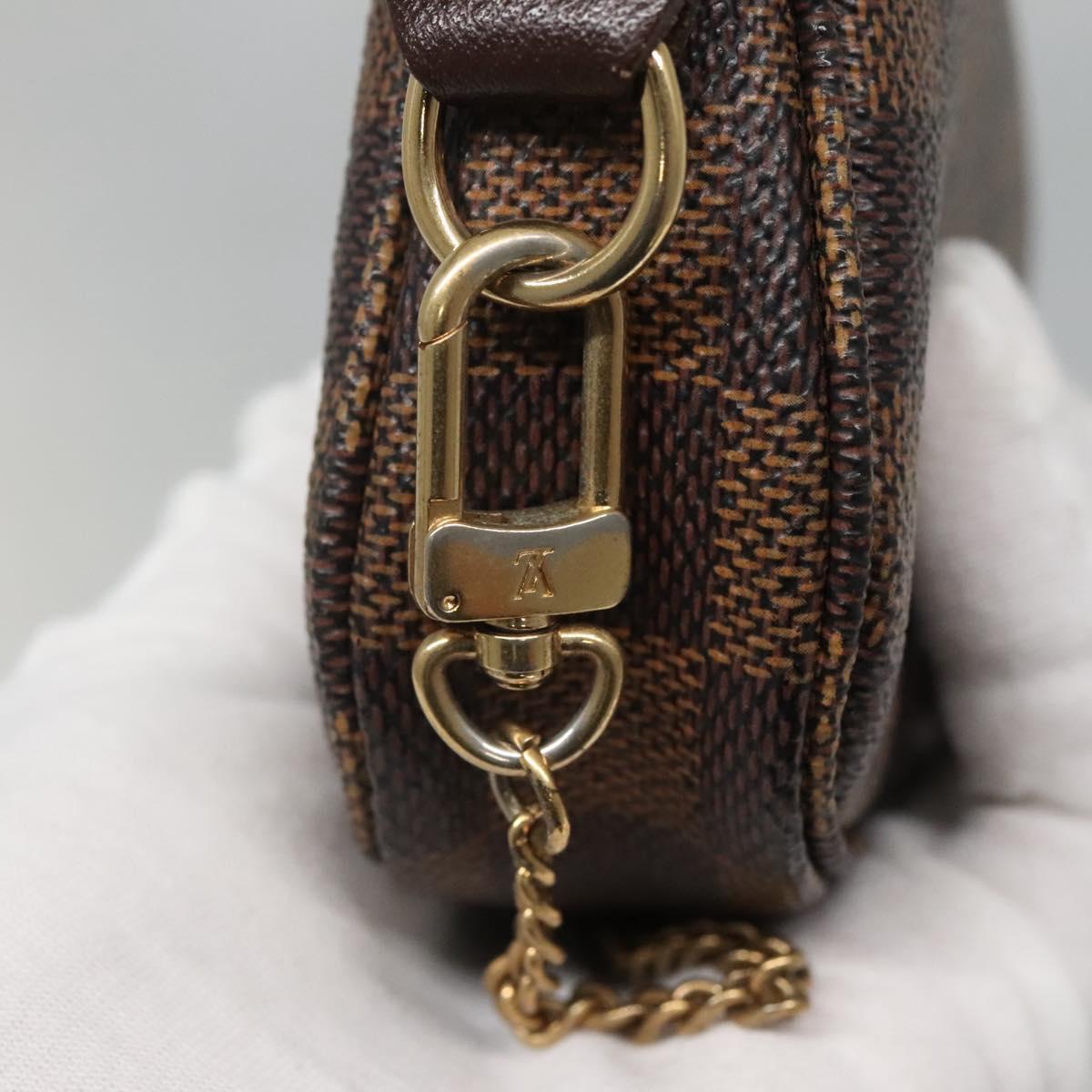 LOUIS VUITTON Damier Ebene Mini Pochette Accessoires Pouch N58009 LV Auth 140513