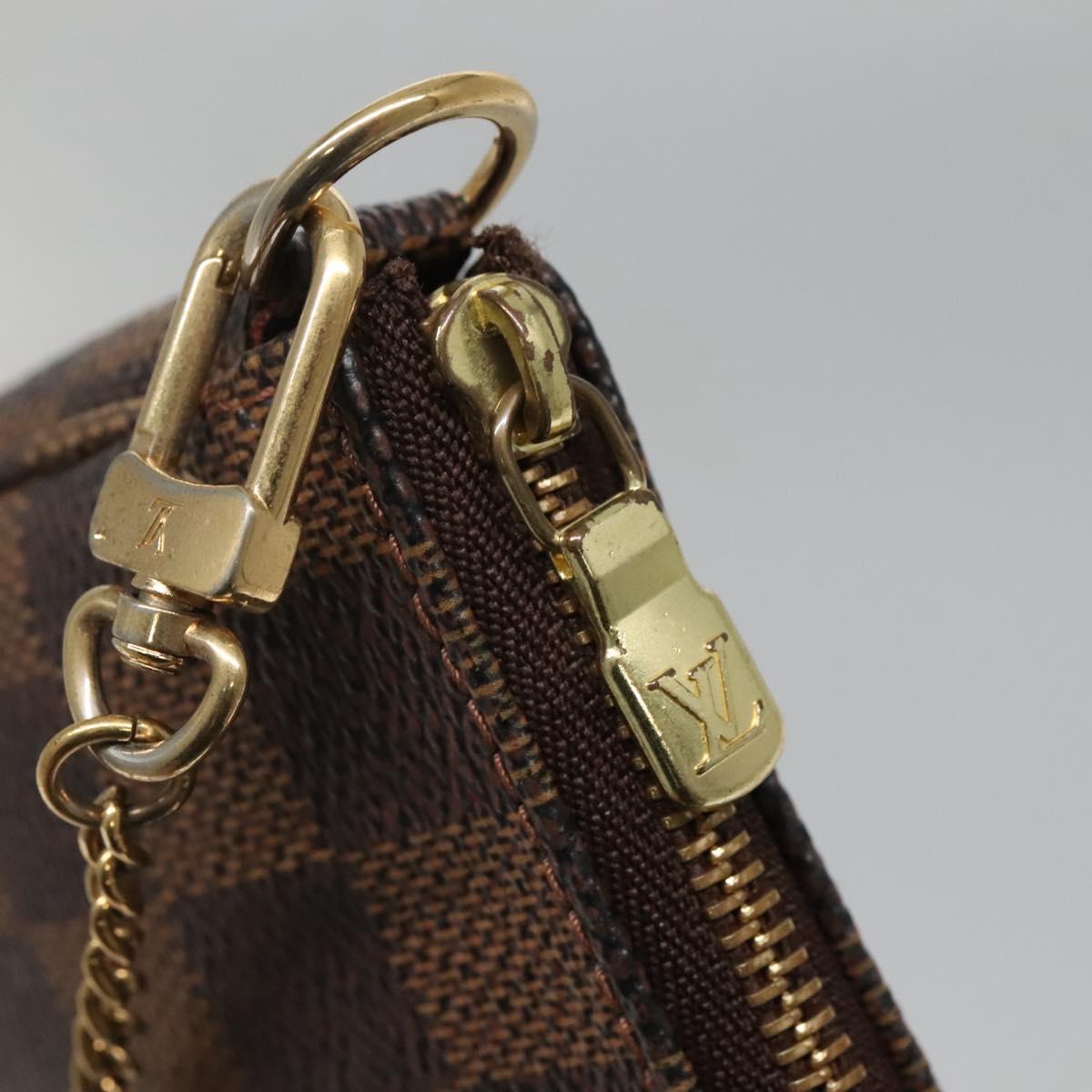 LOUIS VUITTON Damier Ebene Mini Pochette Accessoires Pouch N58009 LV Auth 140513