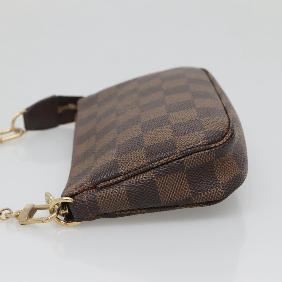LOUIS VUITTON Damier Ebene Mini Pochette Accessoires Pouch N58009 LV Auth 140513