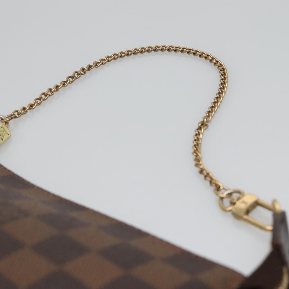 LOUIS VUITTON Damier Ebene Mini Pochette Accessoires Pouch N58009 LV Auth 140513