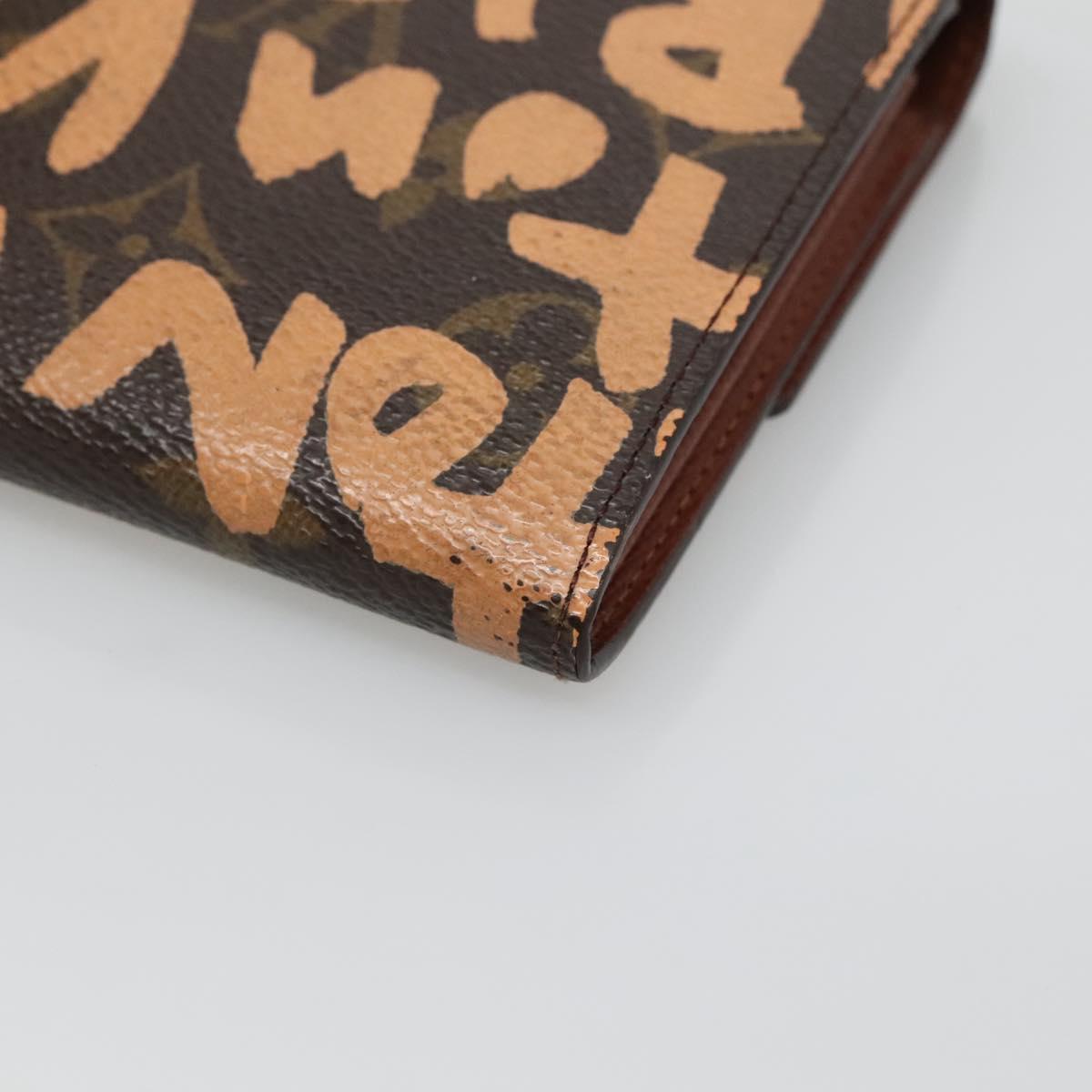 LOUIS VUITTON Graffiti Porte Monnaie Credit Wallet Orange M92190 LV Auth 140515