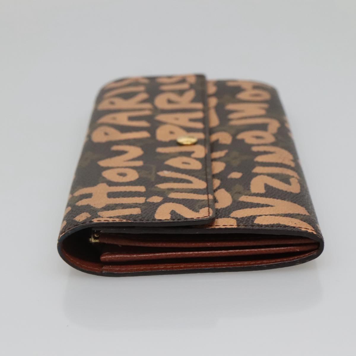 LOUIS VUITTON Graffiti Porte Monnaie Credit Wallet Orange M92190 LV Auth 140515