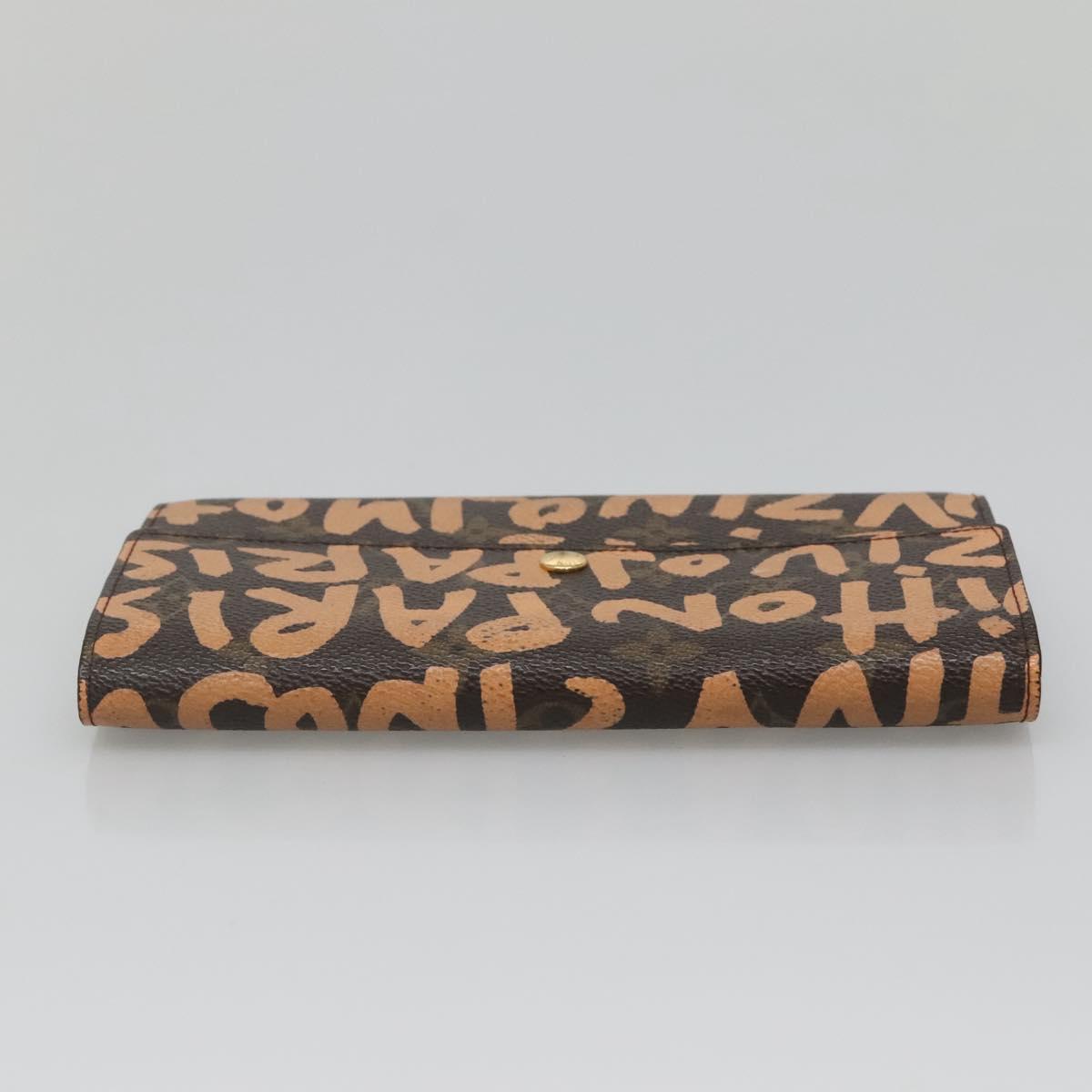 LOUIS VUITTON Graffiti Porte Monnaie Credit Wallet Orange M92190 LV Auth 140515