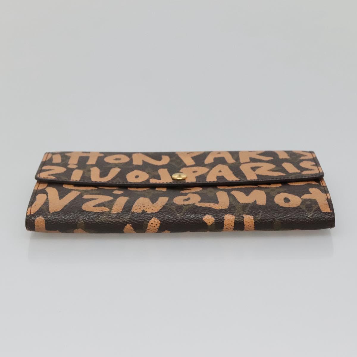 LOUIS VUITTON Graffiti Porte Monnaie Credit Wallet Orange M92190 LV Auth 140515