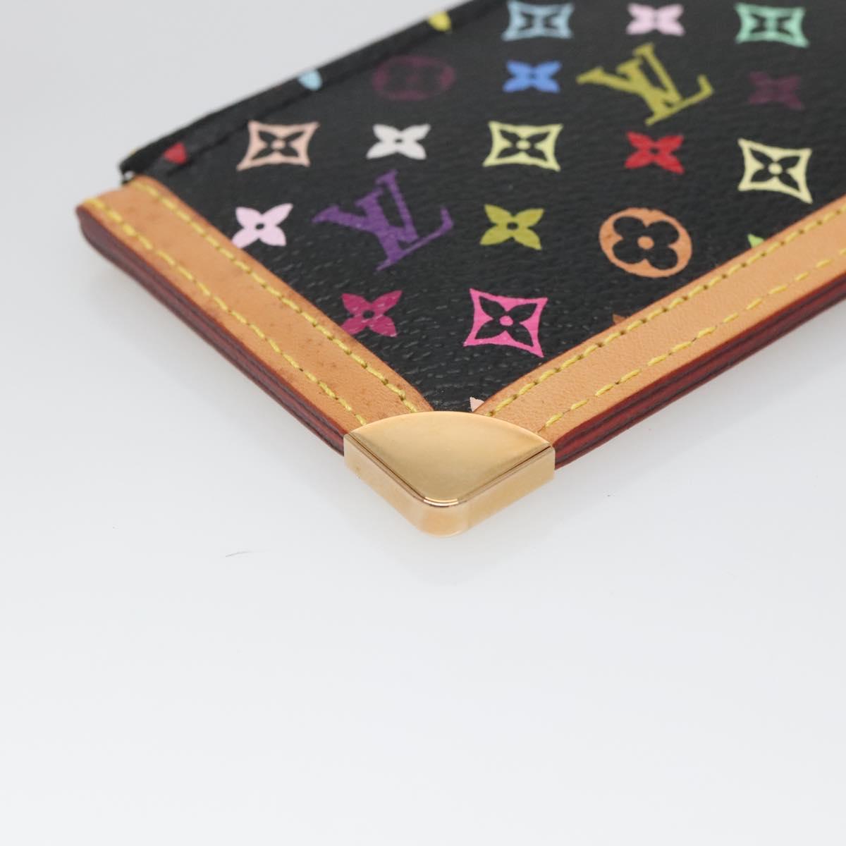 LOUIS VUITTON Multicolor Pochette Cles Coin Purse Black M13664 Auth 140517V