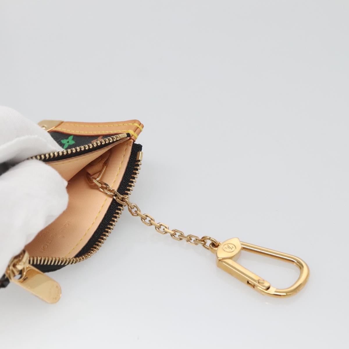 LOUIS VUITTON Multicolor Pochette Cles Coin Purse Black M13664 Auth 140517V