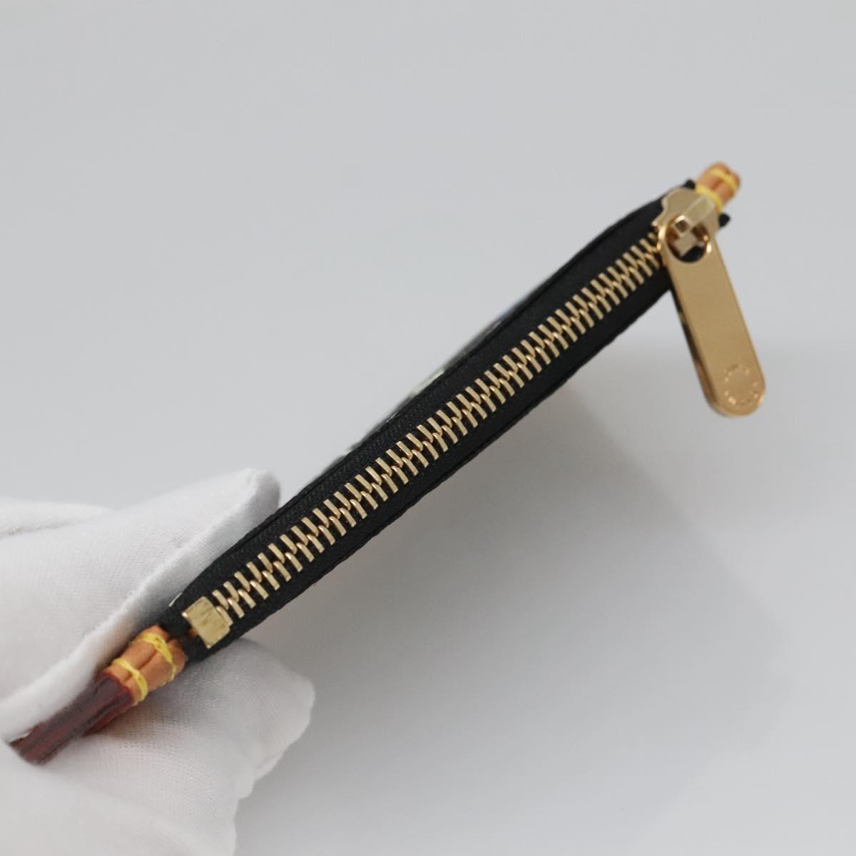 LOUIS VUITTON Multicolor Pochette Cles Coin Purse Black M13664 Auth 140517V