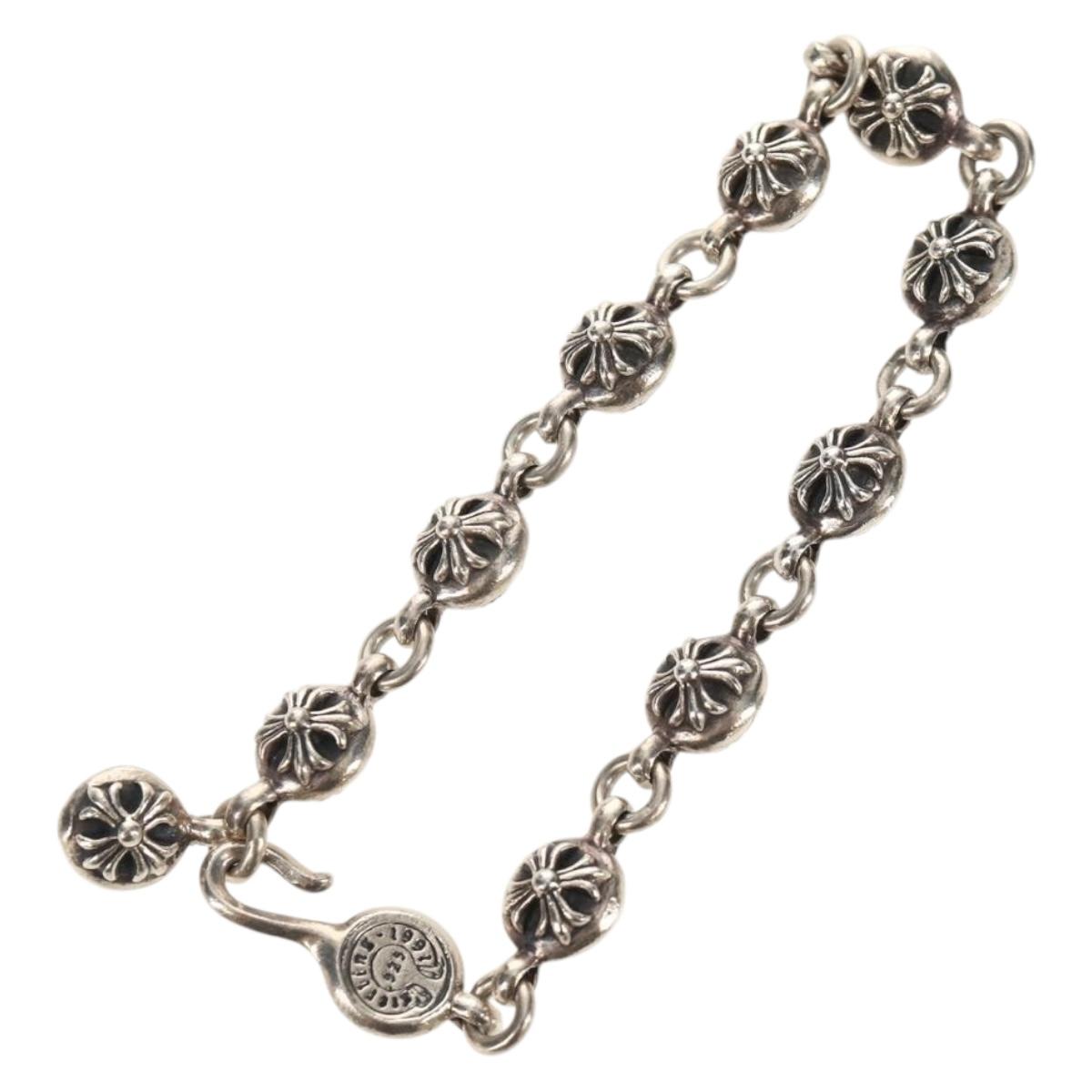 Chrome Hearts NO2 BALL #2 Cross Ball Bracelet Ag925 Silver Auth 140521M