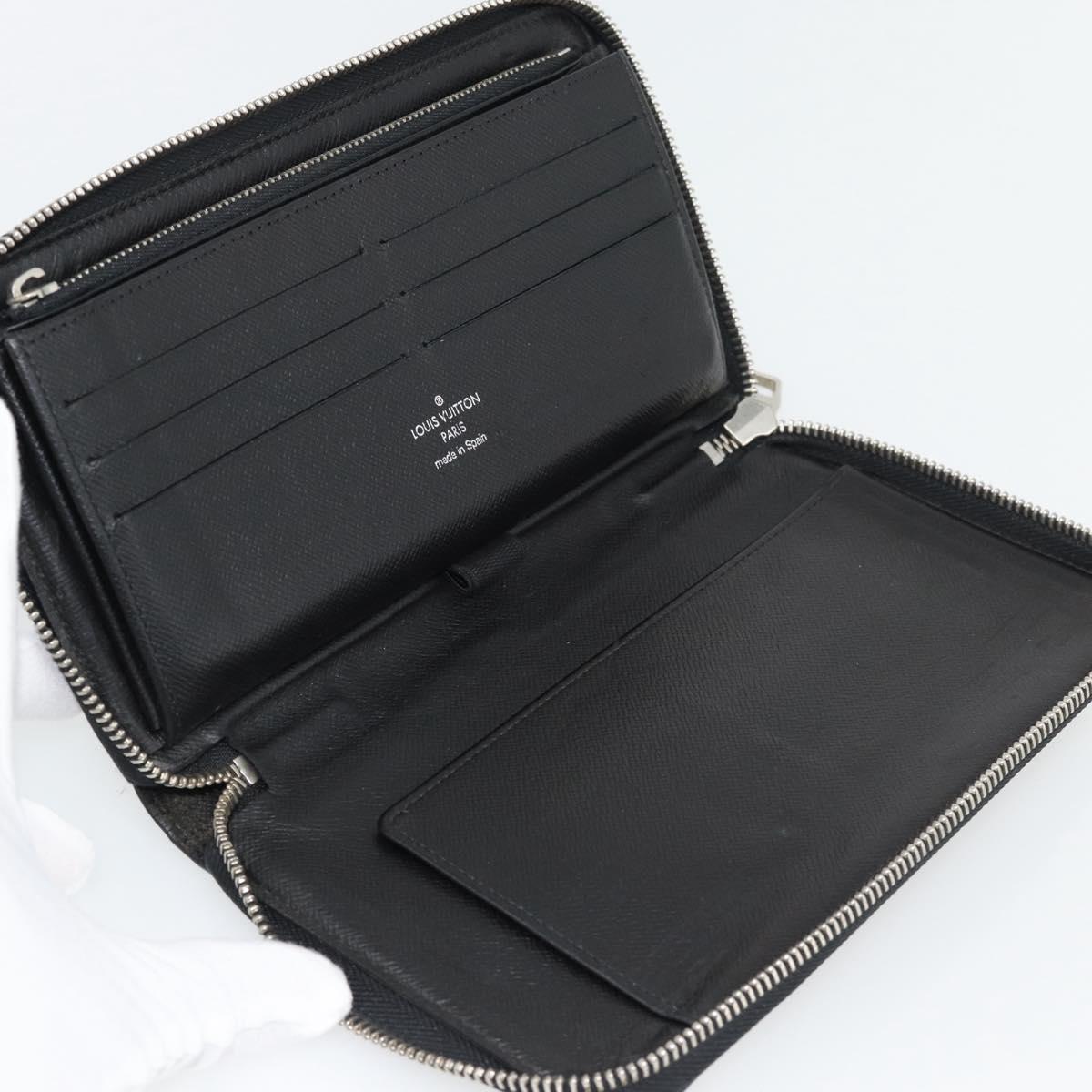 LOUIS VUITTON Damier Graphite Illustre Zippy Organizer Wallet N63002 Auth 140524