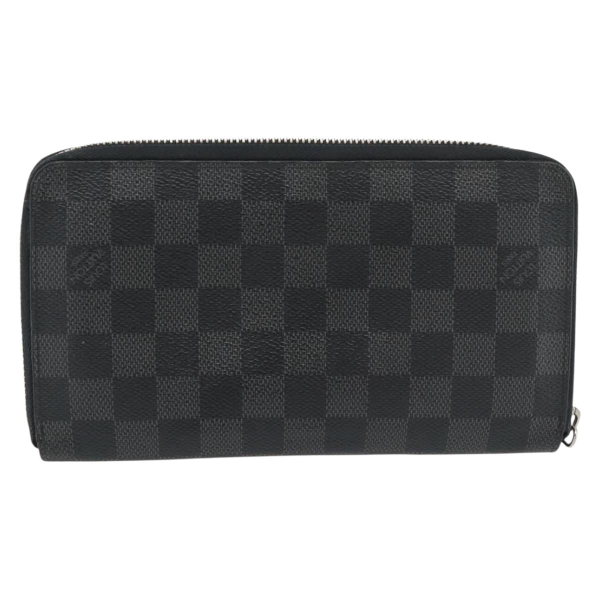 LOUIS VUITTON Damier Graphite Illustre Zippy Organizer Wallet N63002 Auth 140524