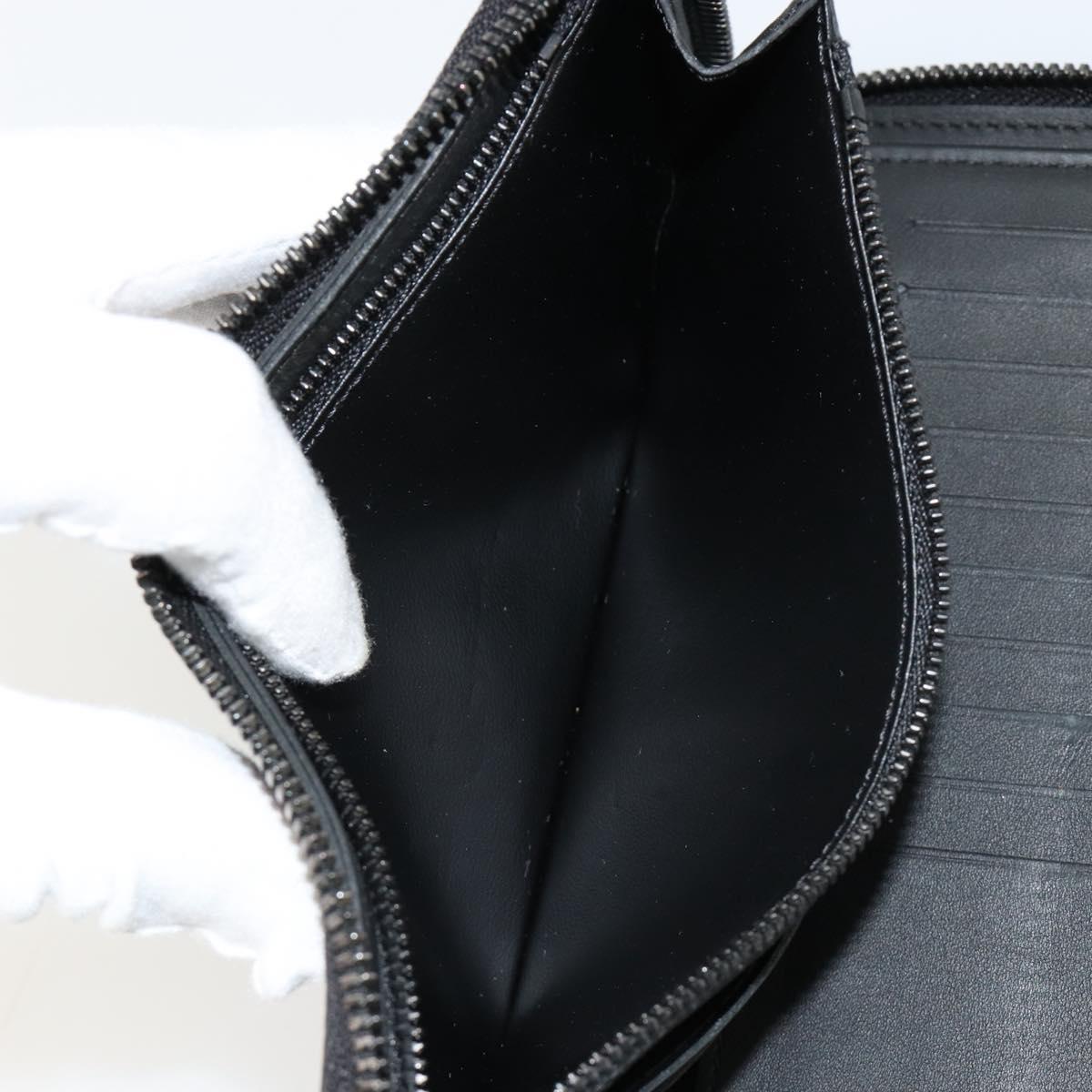 LOUIS VUITTON Monogram Empreinte Zippy Wallet Black M61864 LV Auth 140525