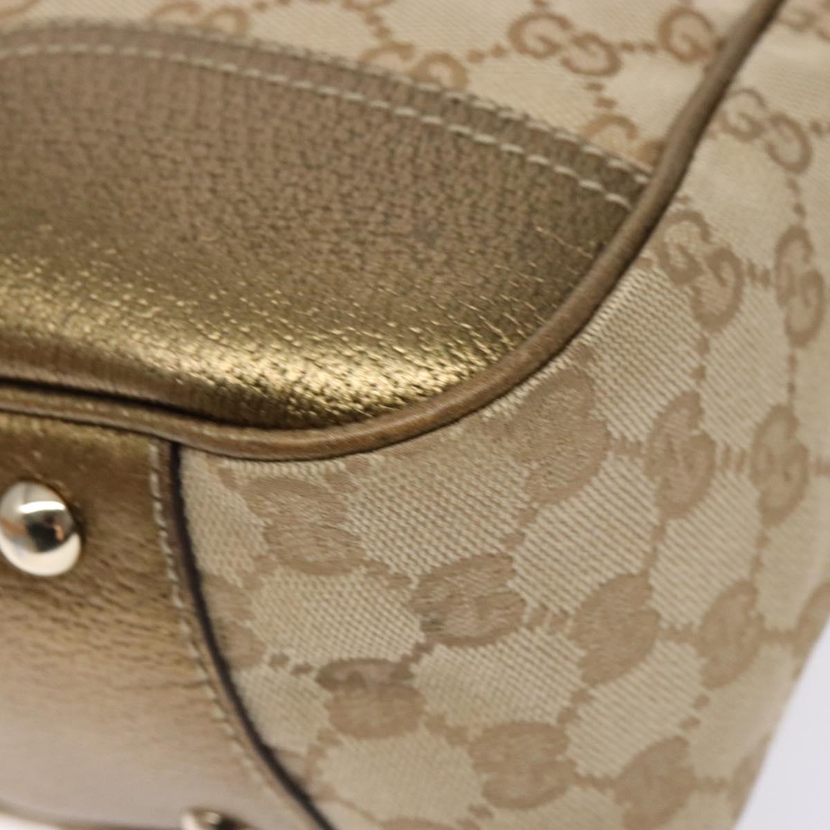 GUCCI GG Canvas Tote Bag Beige Gold 163805 Auth 140537