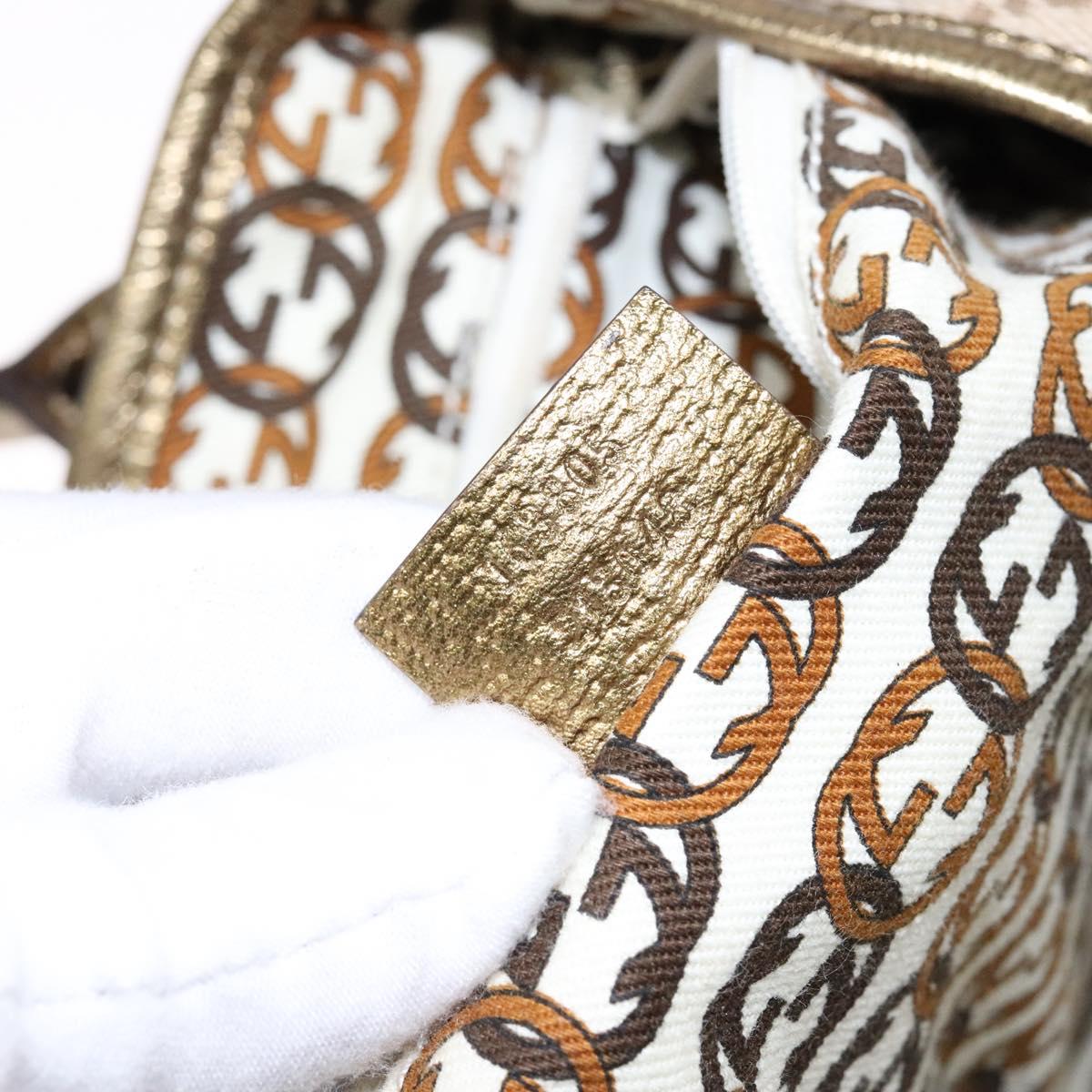 GUCCI GG Canvas Tote Bag Beige Gold 163805 Auth 140537