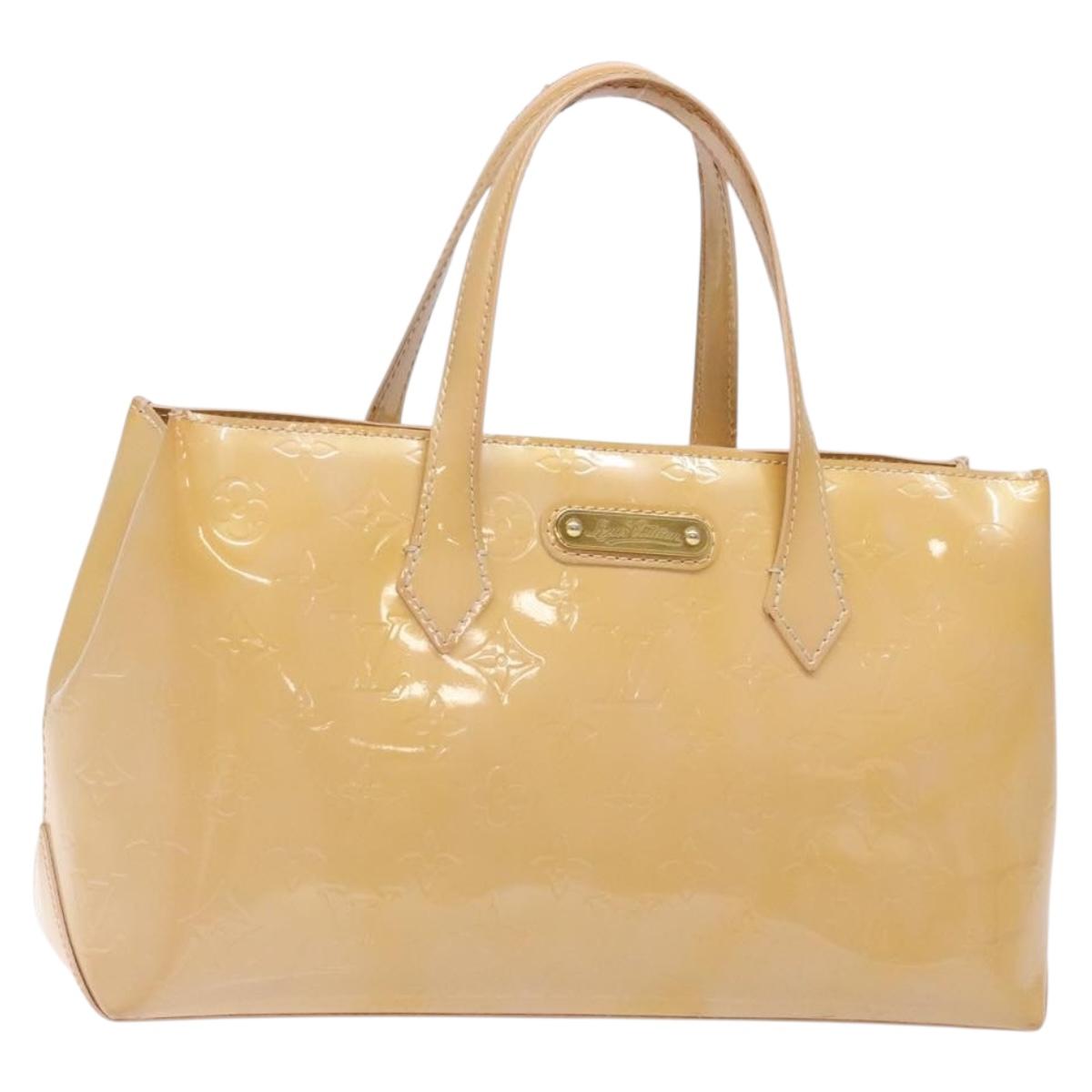 LOUIS VUITTON Monogram Vernis Wilshire PM Hand Bag Broncorail M91452 Auth 140560