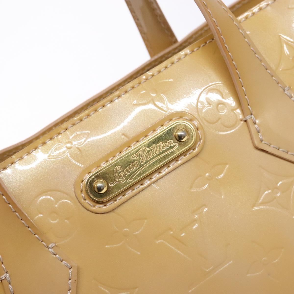 LOUIS VUITTON Monogram Vernis Wilshire PM Hand Bag Broncorail M91452 Auth 140560