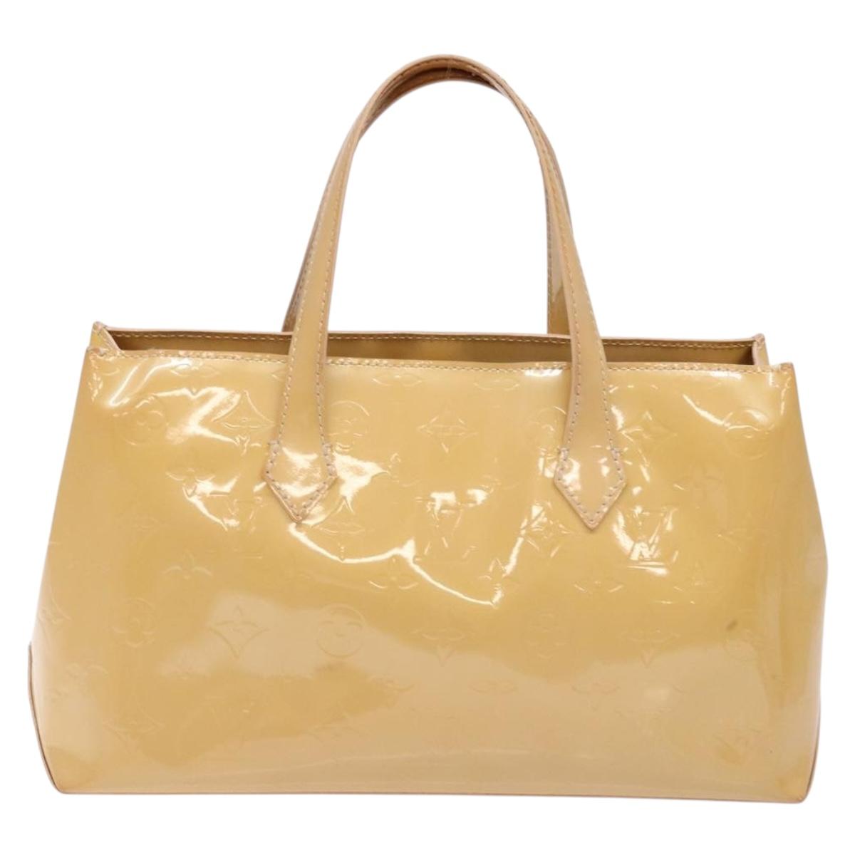 LOUIS VUITTON Monogram Vernis Wilshire PM Hand Bag Broncorail M91452 Auth 140560