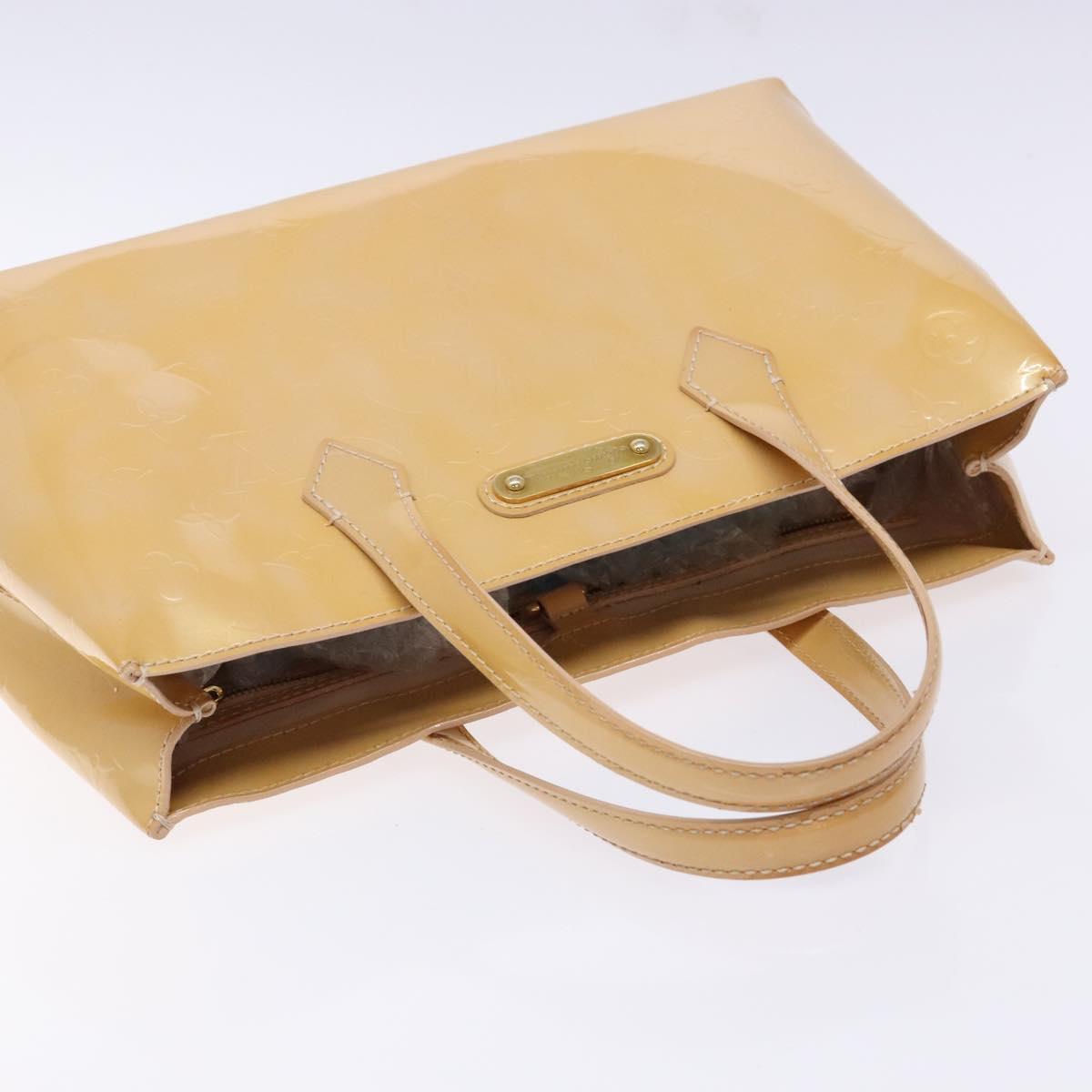LOUIS VUITTON Monogram Vernis Wilshire PM Hand Bag Broncorail M91452 Auth 140560