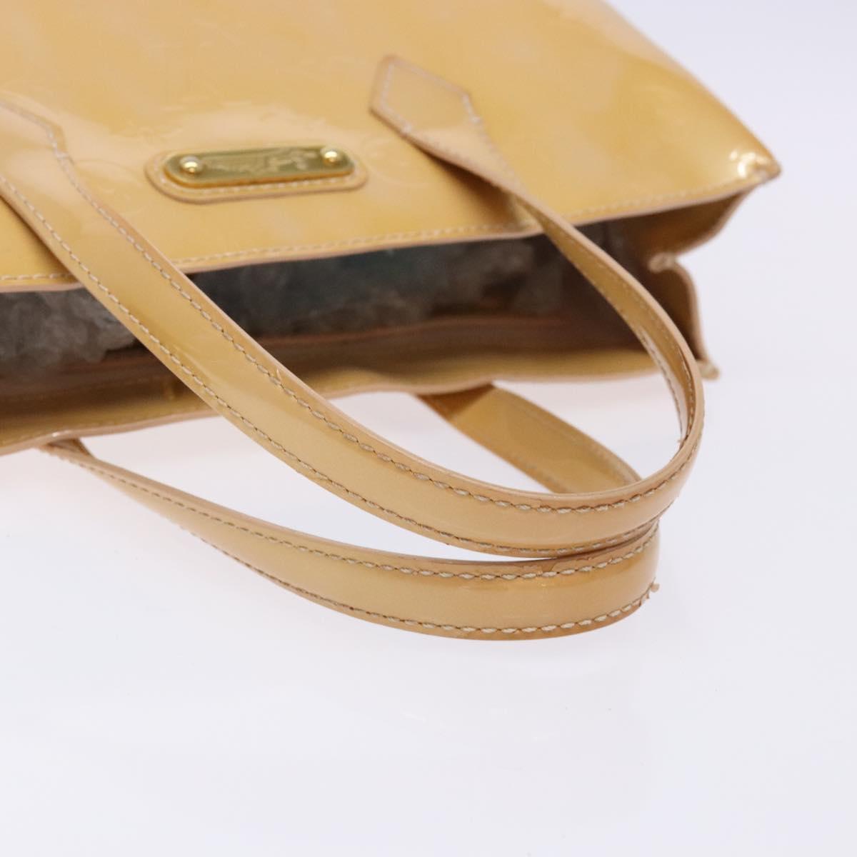 LOUIS VUITTON Monogram Vernis Wilshire PM Hand Bag Broncorail M91452 Auth 140560