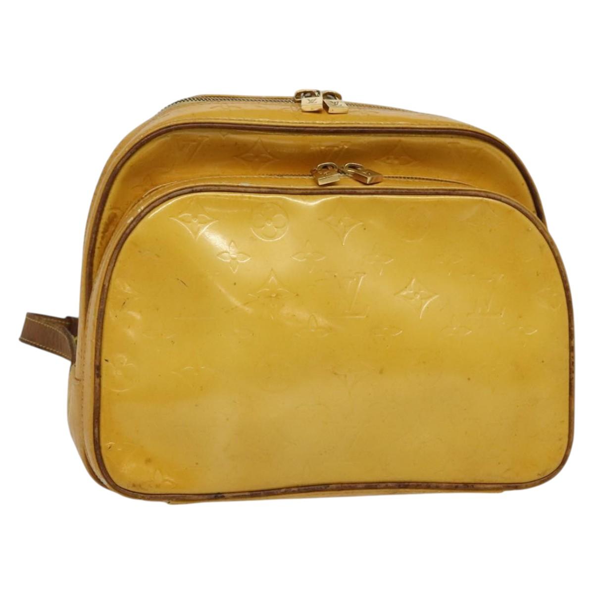 LOUIS VUITTON Monogram Vernis Marley Backpack Yellow M91040 LV Auth 140561