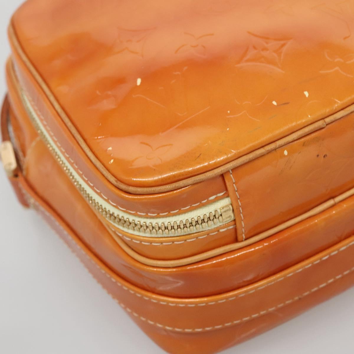 LOUIS VUITTON Monogram Vernis Wooster Bag Lime Yellow M91075 LV Auth 140562