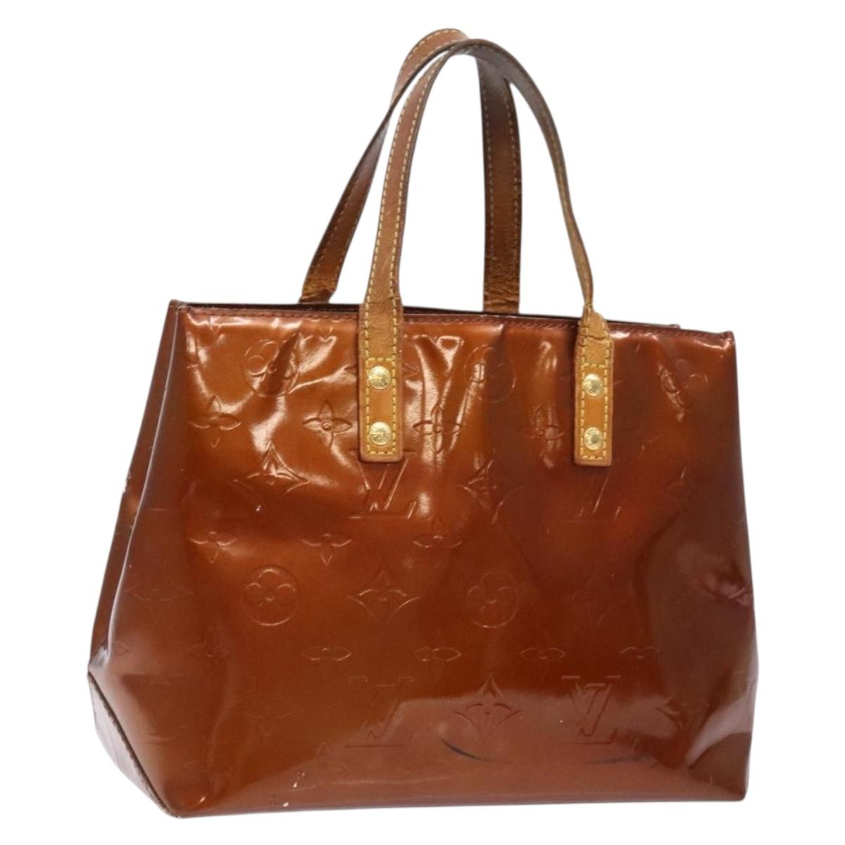 LOUIS VUITTON Monogram Vernis Reade PM Hand Bag Bronze M91146 LV Auth 140563