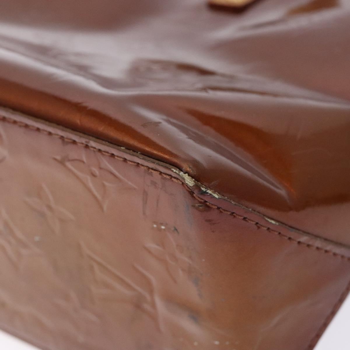LOUIS VUITTON Monogram Vernis Reade PM Hand Bag Bronze M91146 LV Auth 140563