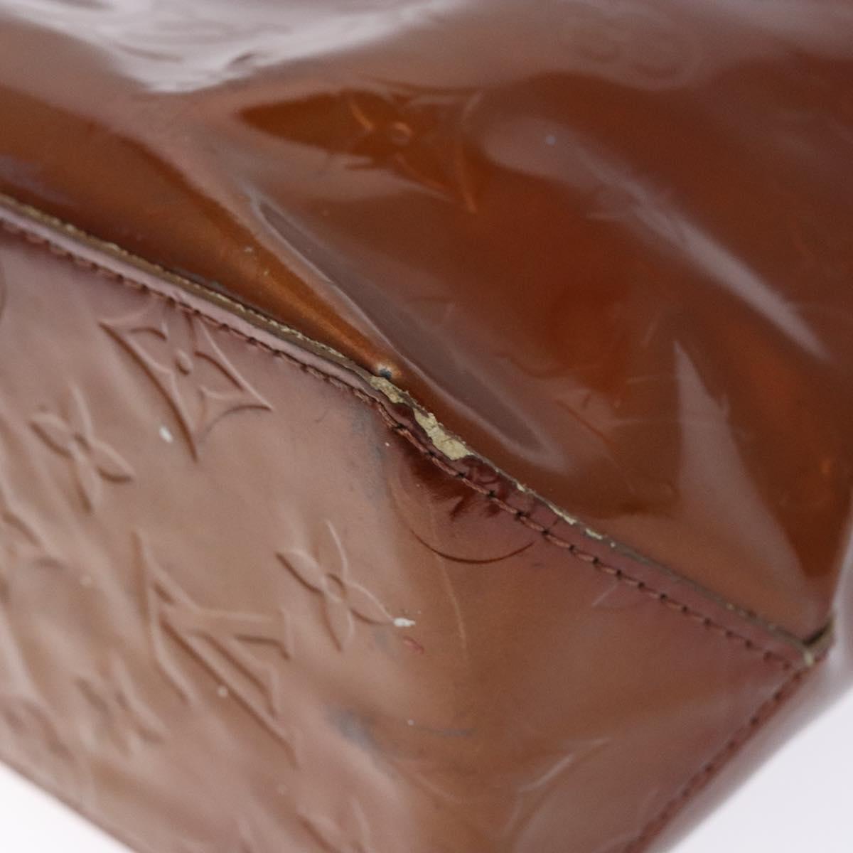 LOUIS VUITTON Monogram Vernis Reade PM Hand Bag Bronze M91146 LV Auth 140563