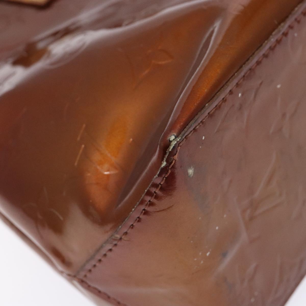 LOUIS VUITTON Monogram Vernis Reade PM Hand Bag Bronze M91146 LV Auth 140563