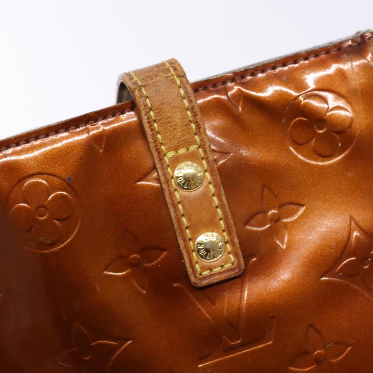LOUIS VUITTON Monogram Vernis Reade PM Hand Bag Bronze M91146 LV Auth 140563