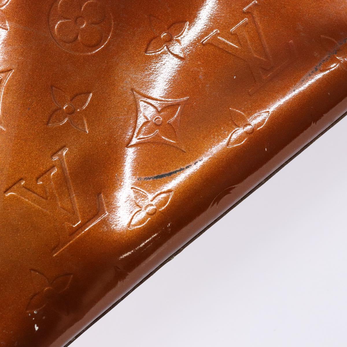 LOUIS VUITTON Monogram Vernis Reade PM Hand Bag Bronze M91146 LV Auth 140563