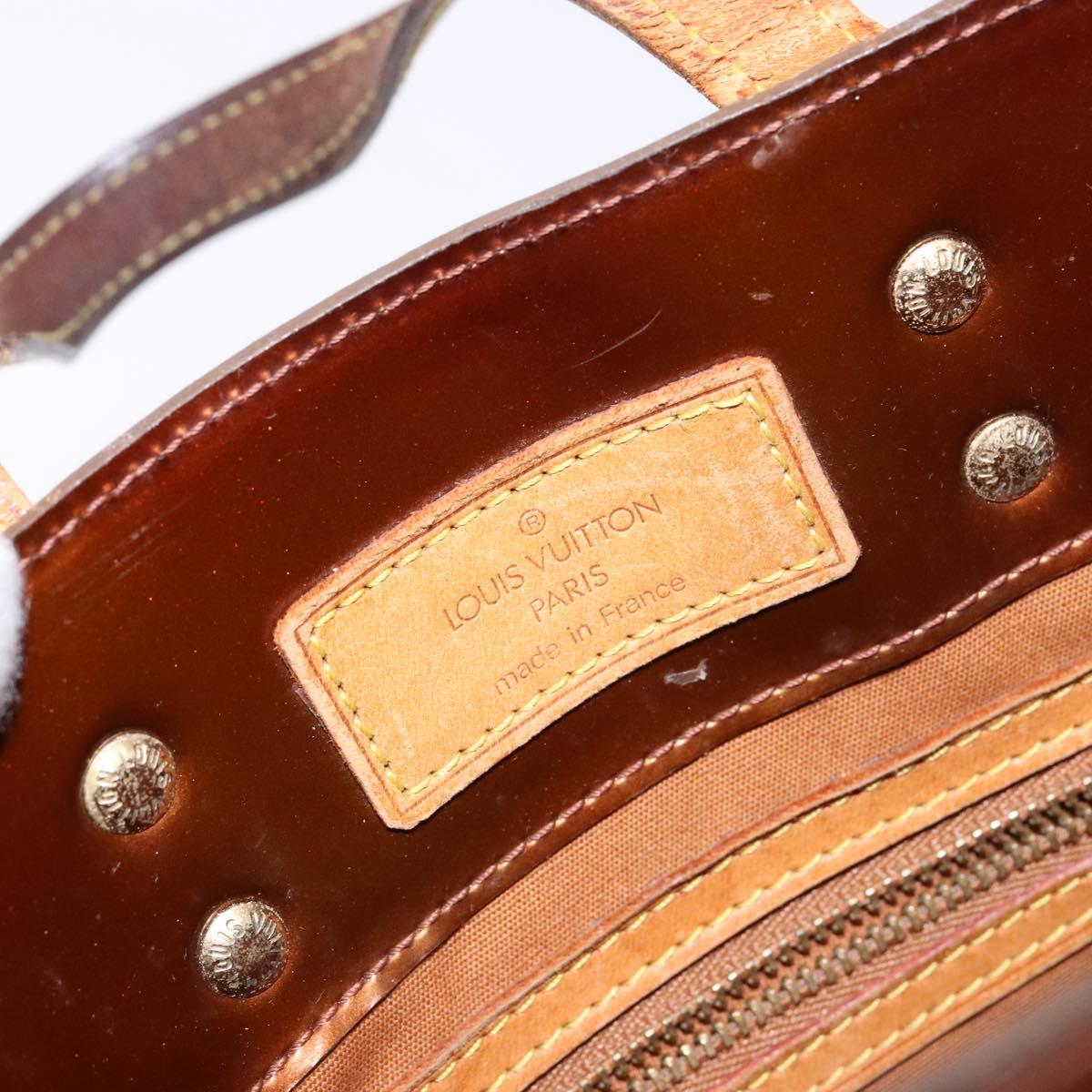 LOUIS VUITTON Monogram Vernis Reade PM Hand Bag Bronze M91146 LV Auth 140563