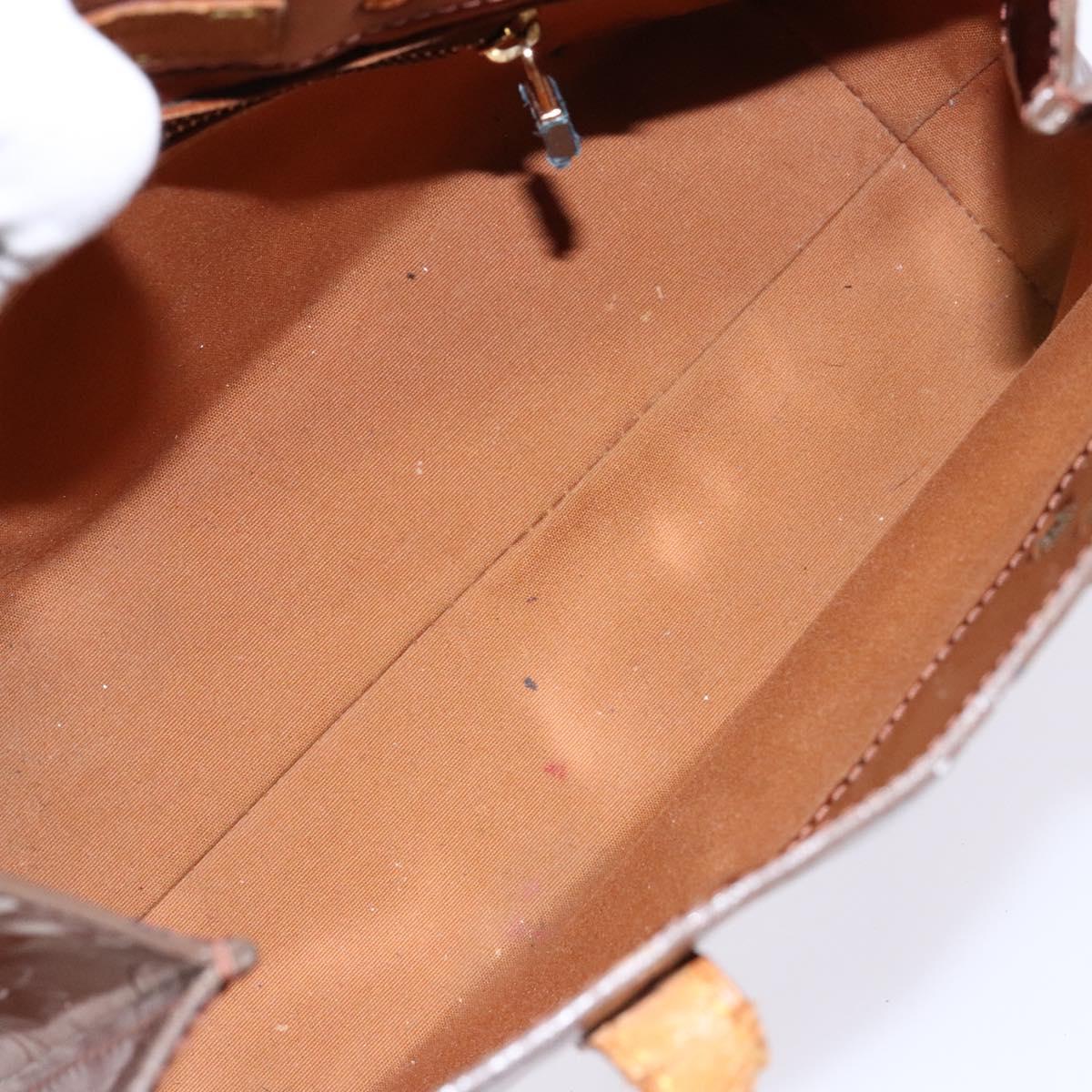 LOUIS VUITTON Monogram Vernis Reade PM Hand Bag Bronze M91146 LV Auth 140563