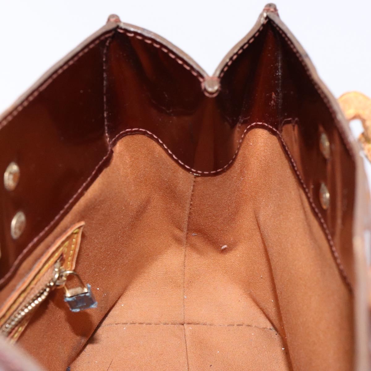 LOUIS VUITTON Monogram Vernis Reade PM Hand Bag Bronze M91146 LV Auth 140563