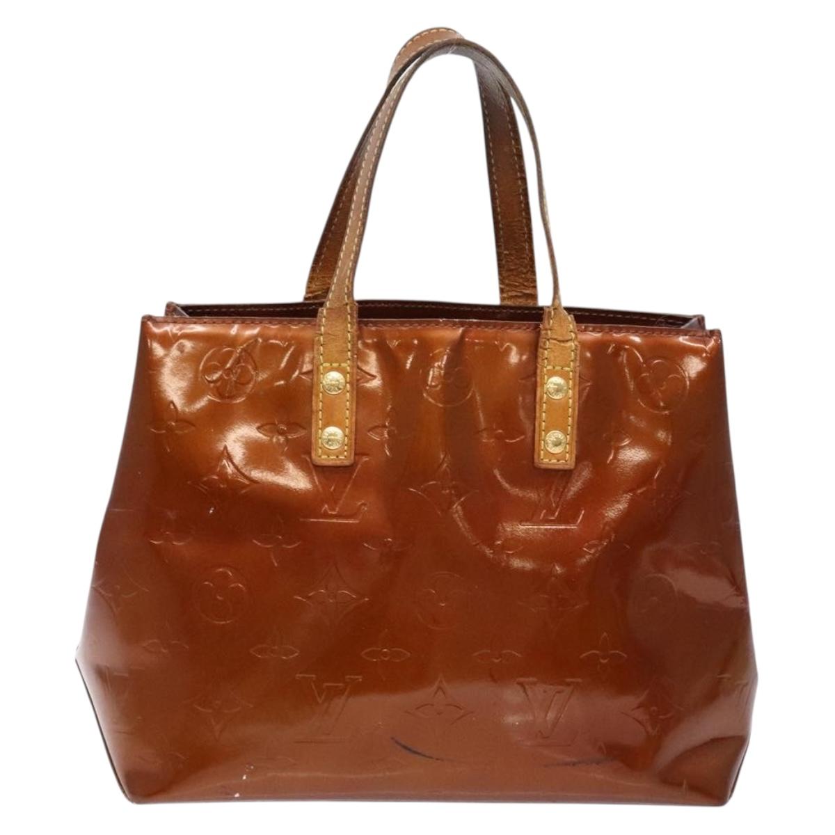 LOUIS VUITTON Monogram Vernis Reade PM Hand Bag Bronze M91146 LV Auth 140563