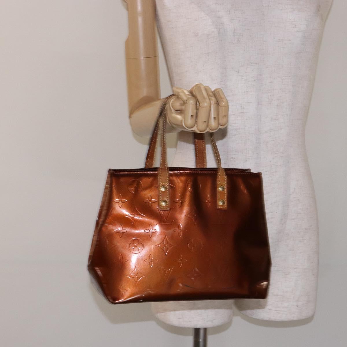 LOUIS VUITTON Monogram Vernis Reade PM Hand Bag Bronze M91146 LV Auth 140563