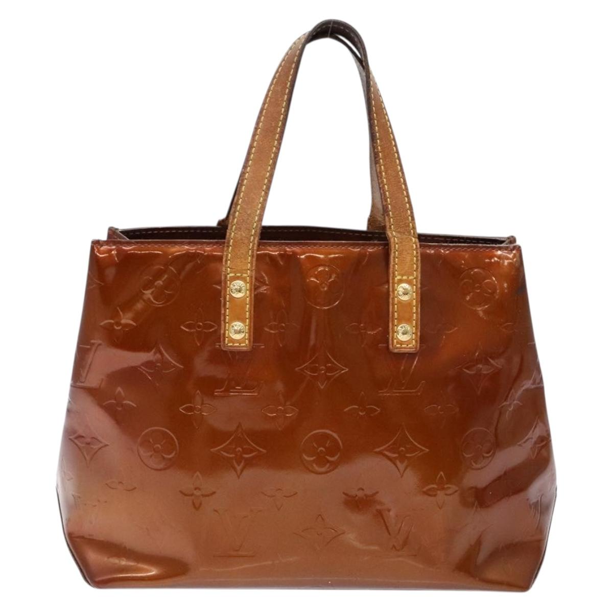 LOUIS VUITTON Monogram Vernis Reade PM Hand Bag Bronze M91146 LV Auth 140563