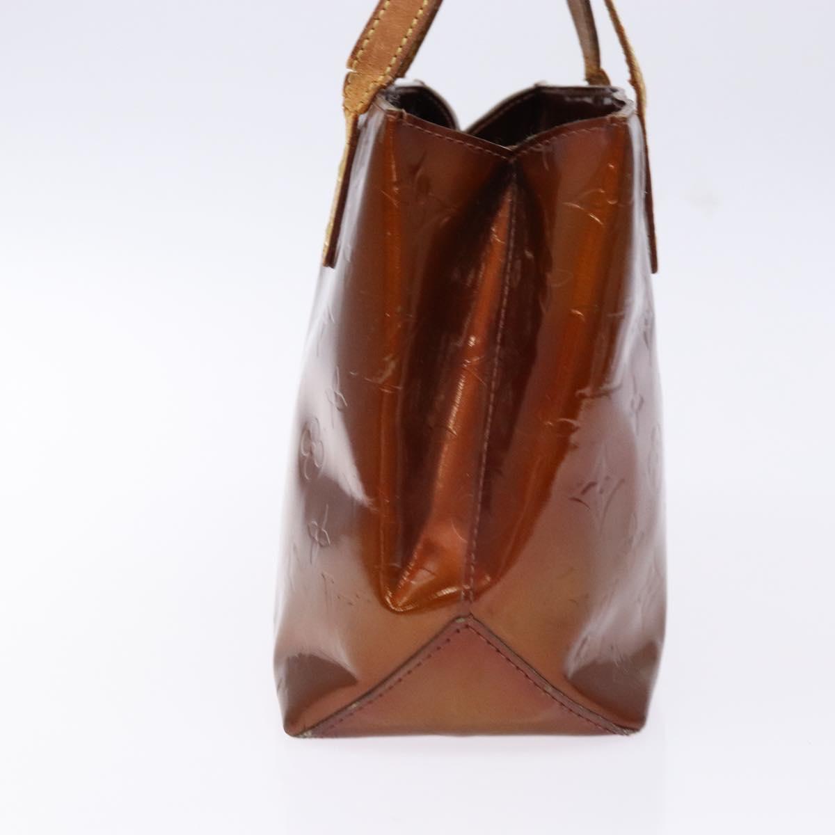 LOUIS VUITTON Monogram Vernis Reade PM Hand Bag Bronze M91146 LV Auth 140563
