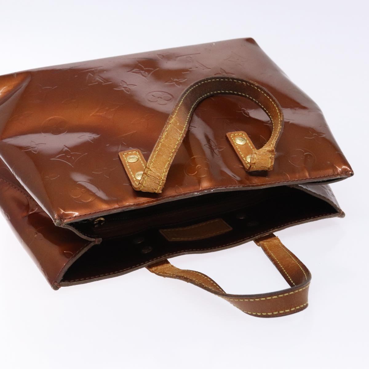 LOUIS VUITTON Monogram Vernis Reade PM Hand Bag Bronze M91146 LV Auth 140563