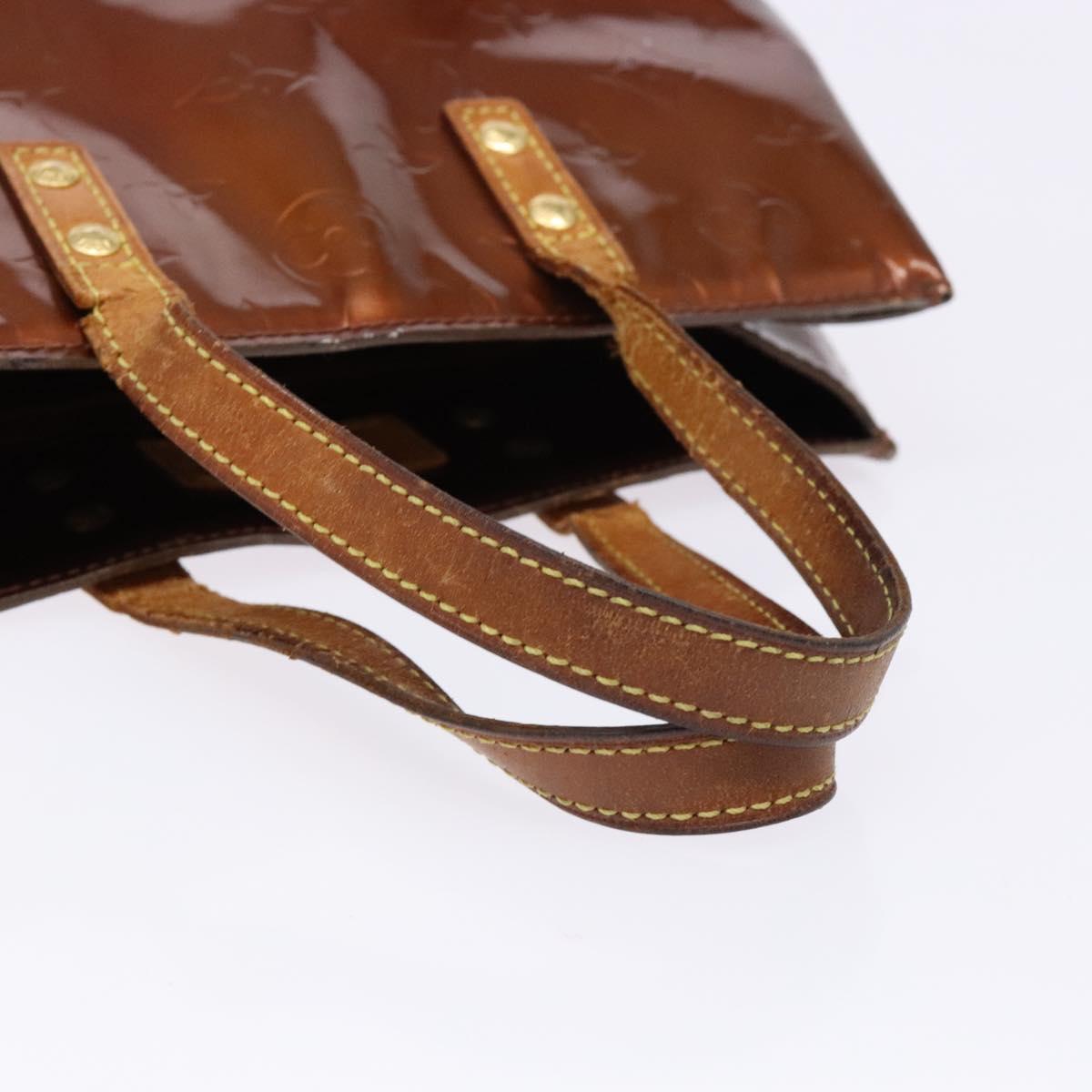 LOUIS VUITTON Monogram Vernis Reade PM Hand Bag Bronze M91146 LV Auth 140563