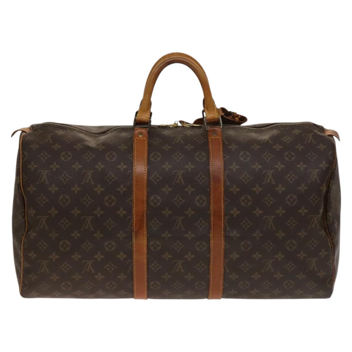 LOUIS VUITTON Monogram Keepall 55 Boston Bag M41424 LV Auth 140592